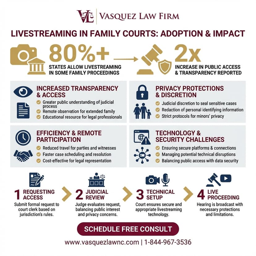 Process Timeline for How Livestreaming Divorce Court Works in North Carolina in 2026