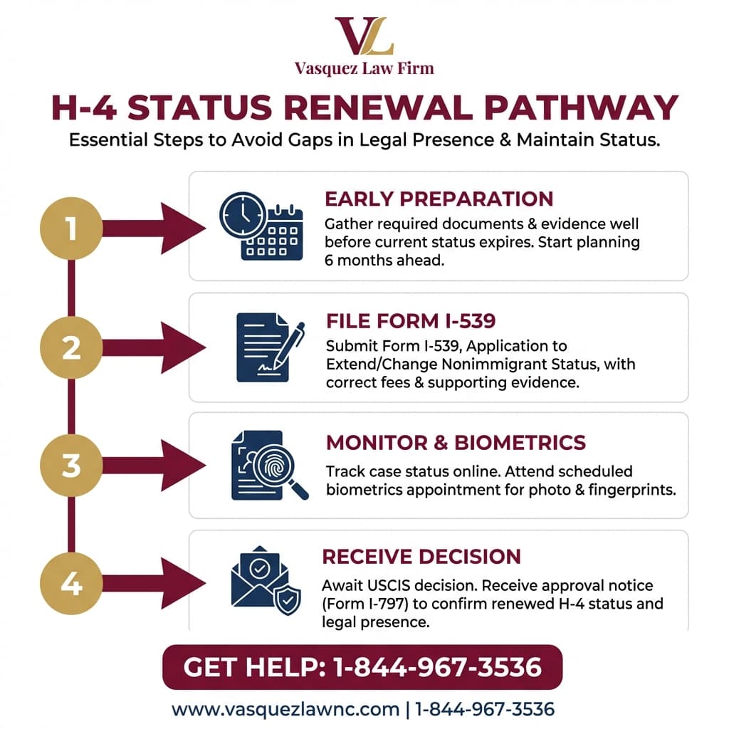 Estadísticas Clave y Datos para Pasos Clave para Renovar Su Visa H-4 como Dependiente en 2026