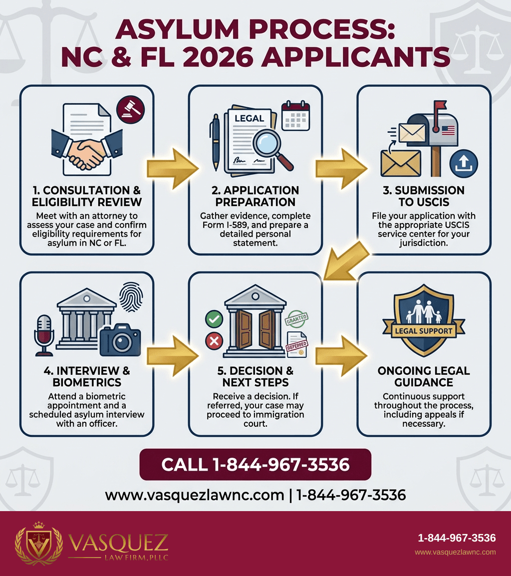 Estadísticas Clave y Datos para Procesos de Asilo en Carolina del Norte y Florida para Solicitantes en 2026: Lo Que Debe Saber