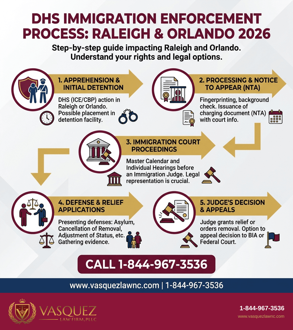 Estadísticas Clave y Datos para Impacto del Departamento de Seguridad Nacional en Casos de Inmigración en Raleigh y Orlando en 2026