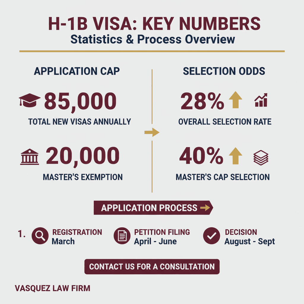 Línea de Tiempo del Proceso para Guía Completa de Requisitos y Proceso de la Visa H-1B en 2026