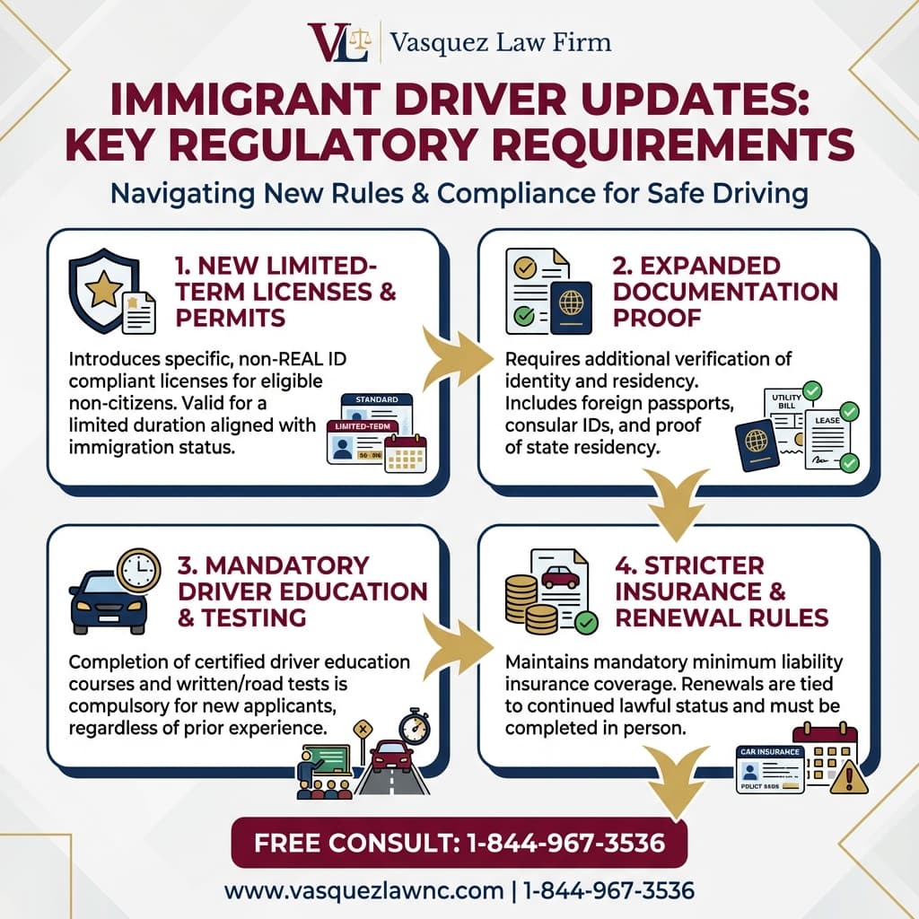 Línea de Tiempo del Proceso para Cómo Afecta la Regla del DOT para Camioneros Inmigrantes en 2026