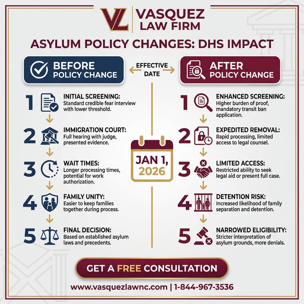 Línea de Tiempo del Proceso para Impacto de las Interrupciones del DHS en Casos de Inmigración en 2026