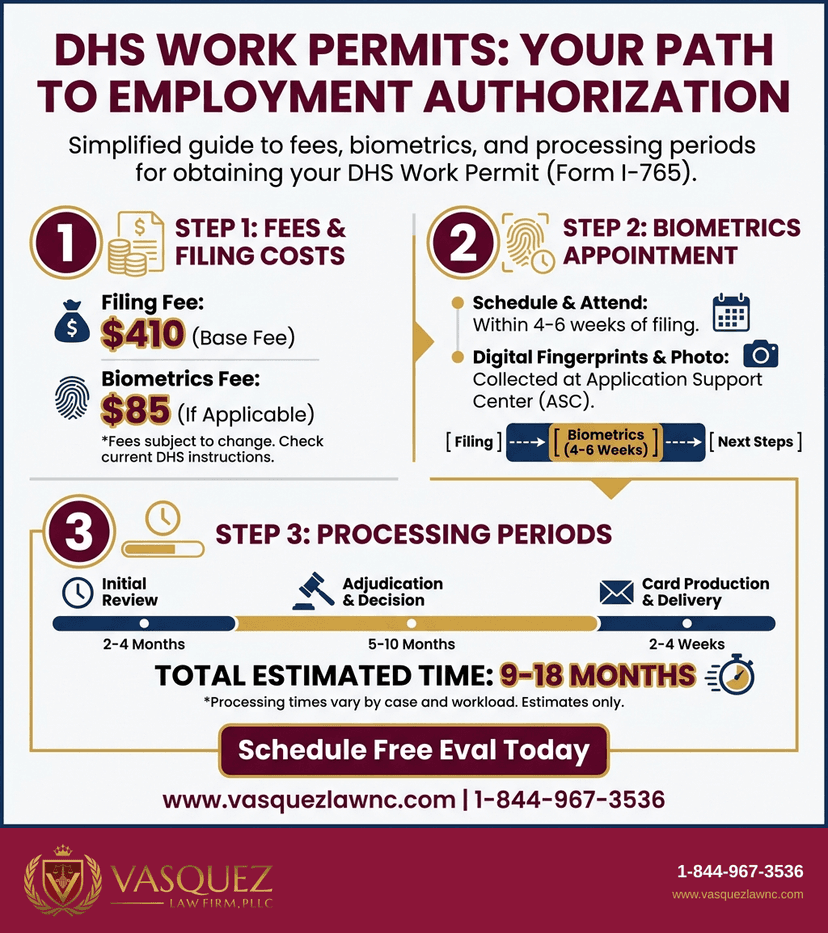 Process Timeline for How DHS Immigrant Work Permits Work in Raleigh 2026