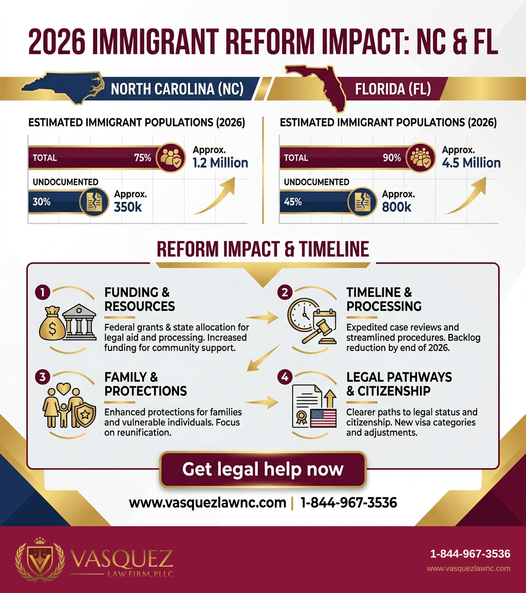 Línea de Tiempo del Proceso para Las Reformas Migratorias que Transforman Carolina del Norte y Florida en 2026