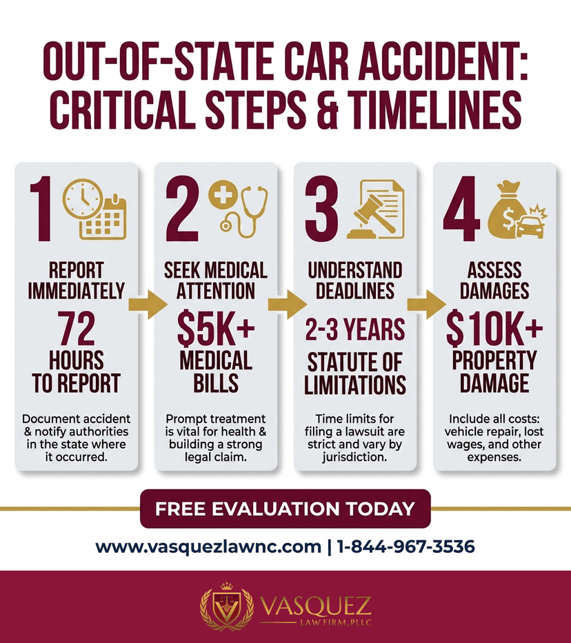 Process Timeline for What Happens After an Out-of-State Car Accident in 2026