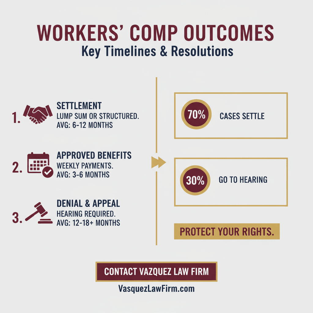 Línea de Tiempo del Proceso para Cómo Encontrar el Mejor Despacho de Compensación Laboral en Fayetteville NC