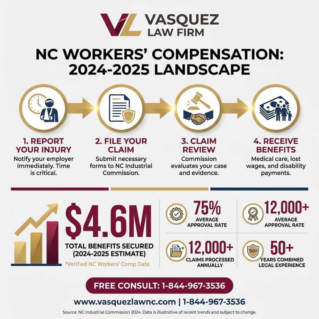 Línea de Tiempo del Proceso para Retrasos en Reclamos de Compensación Laboral en Carolina del Norte 2026: ¿Qué Hacer?